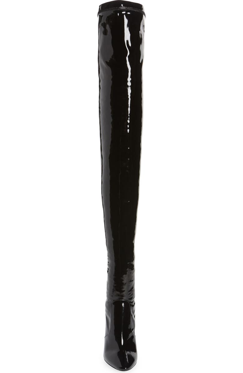 Saint Laurent Aylah Pointed Toe Thigh High Boot, Alternate, color,
