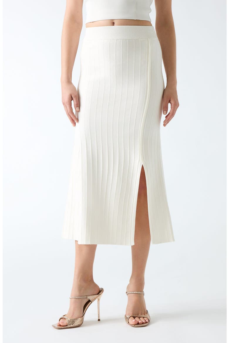 Kaeda Knit Side Slit Skirt, Main, color, OPEN WHITE
