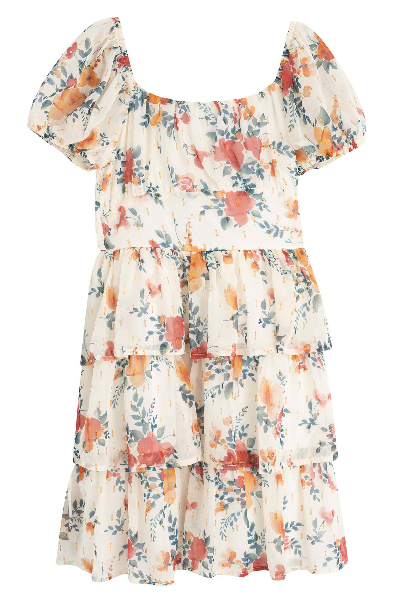 Speechless Kids' Floral Tiered Dress