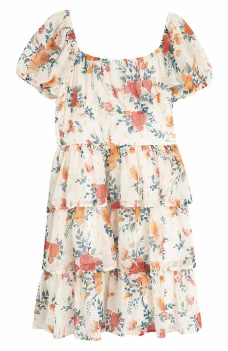 Speechless Kids' Floral Tiered Dress
