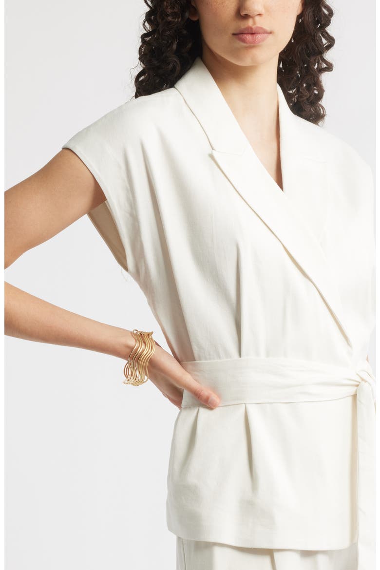 Set of 8 Wavy Bangles, Alternate, color, GOLD