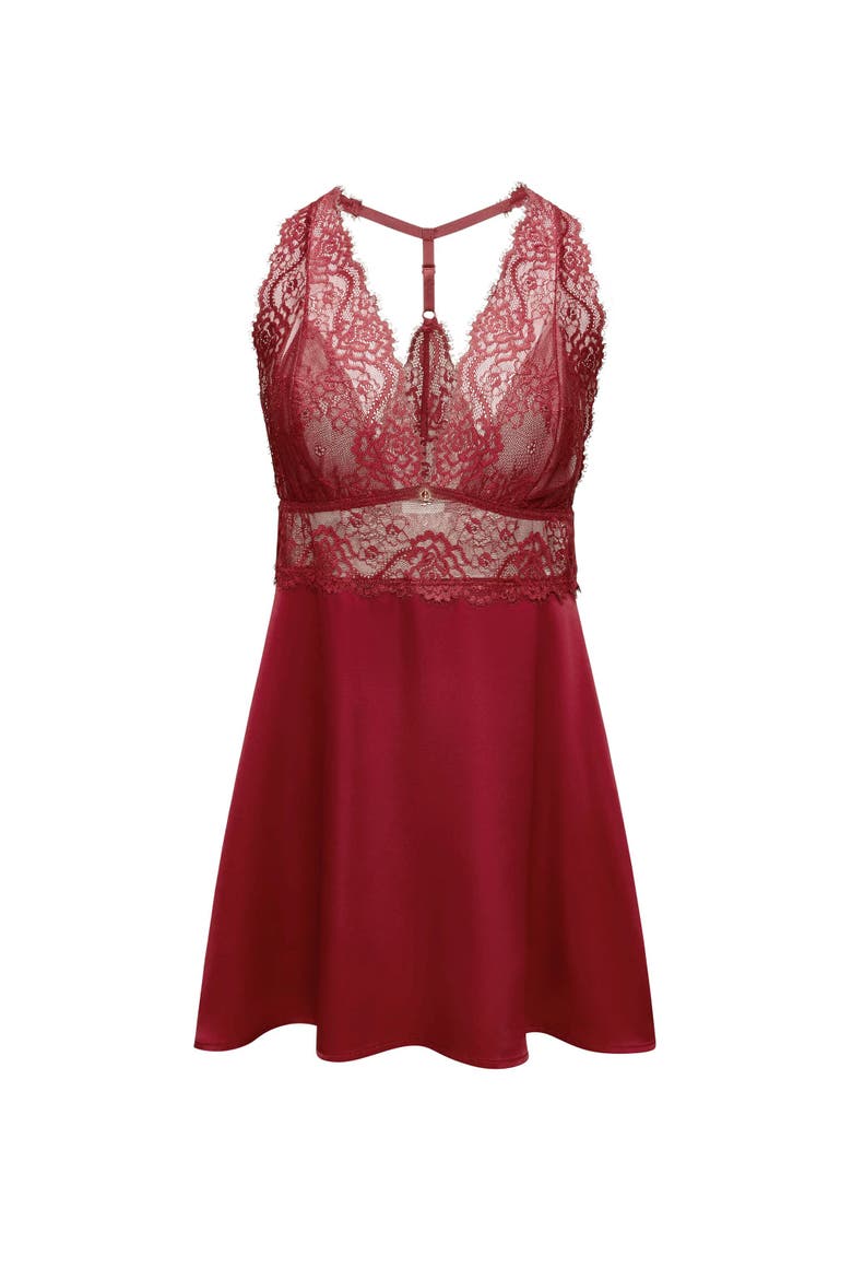 Galilea Slip Lingerie, Alternate, color, Dark red