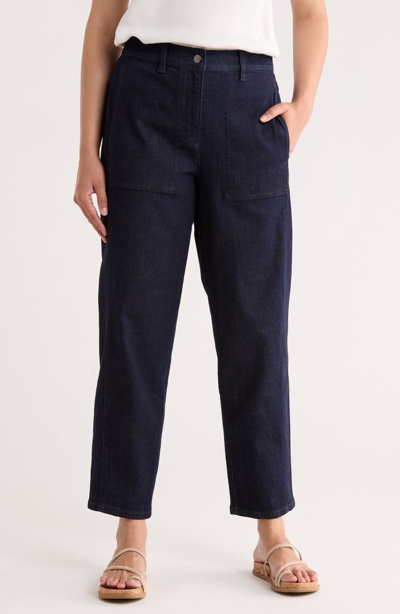 Eileen Fisher Ankle Lantern Leg Jeans, Main, color, Deep Indigo