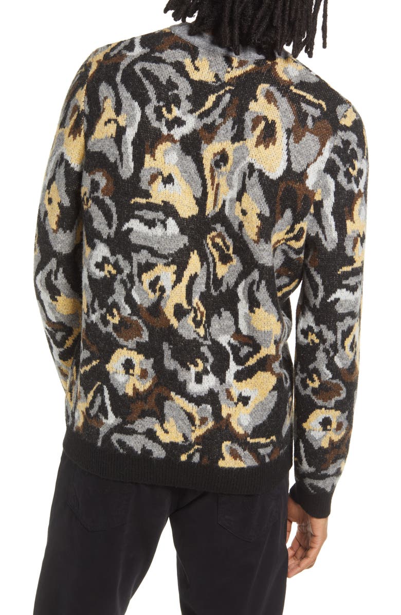 Open Edit Long Sleeve Floral Graphic Sweater, Alternate, color,
