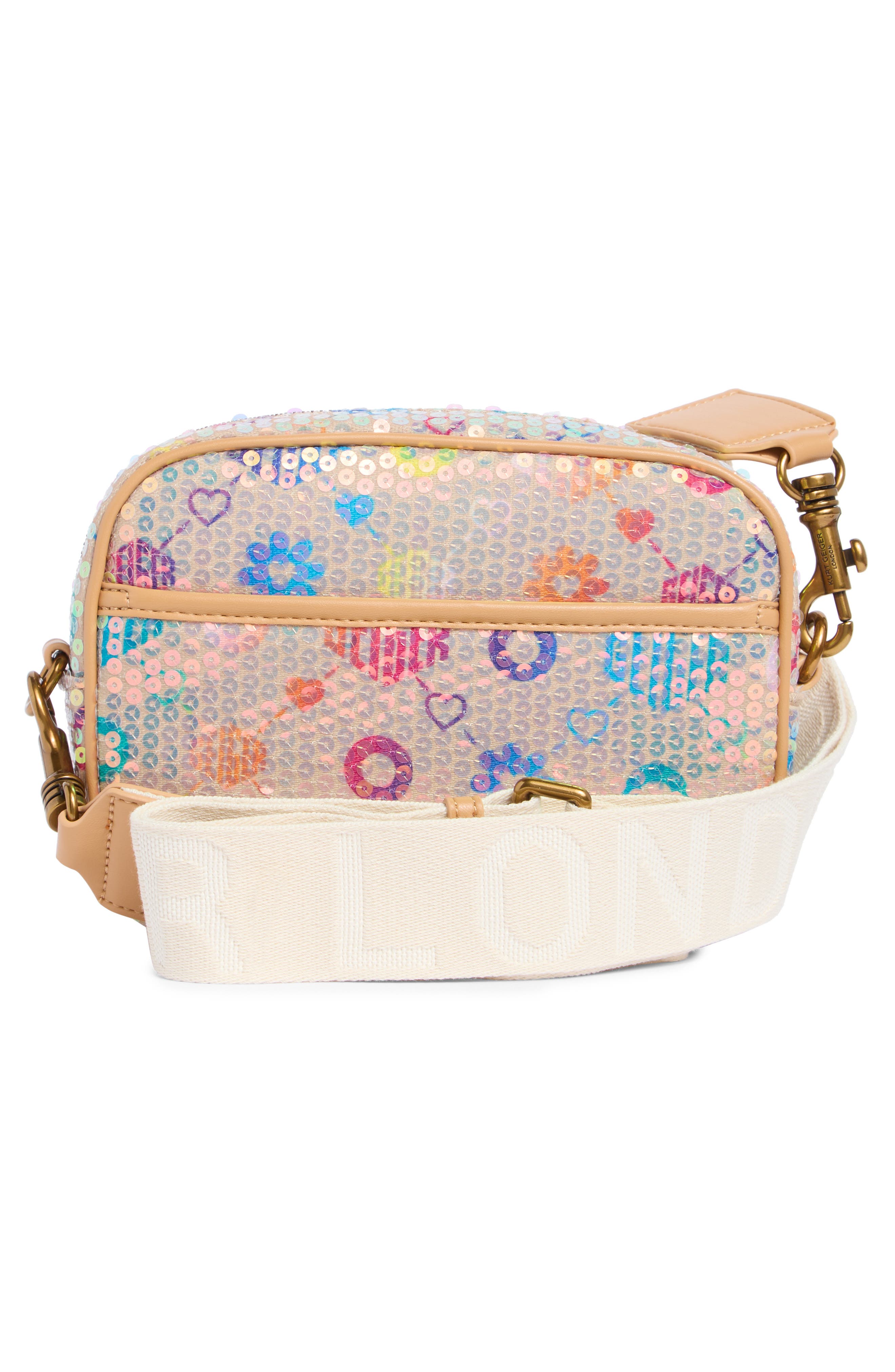 Chiswick Crystal & Sequin Camera Bag, Alternate, color, LIGHT PINK MULTI