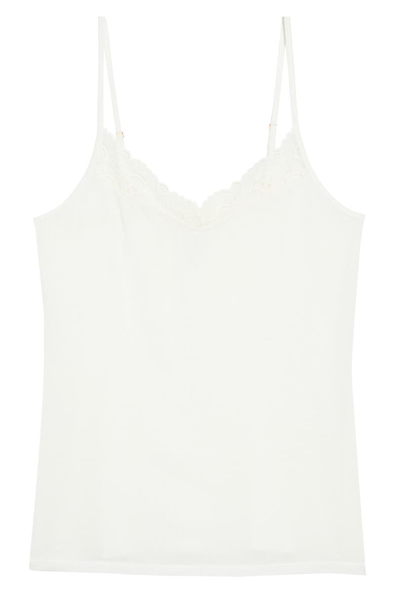 Luxe Lace Trim Layering Camisole, Alternate, color, IVORY CLOUD