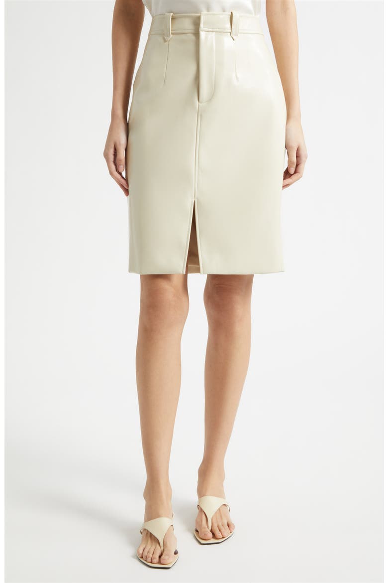 Noelle Faux Leather Pencil Skirt, Main, color, ALMOND