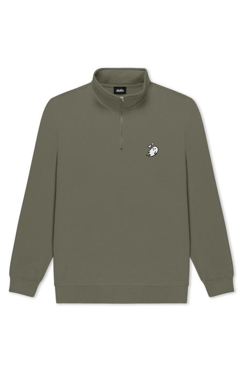 Dalix Womens Heartly Ghost Quarter Zip Pullover In Green