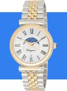 FERRAGAMO Ora Moonphase Two-Tone Bracelet Watch, 40mm