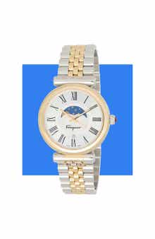 Ora Moonphase Two-Tone Bracelet Watch, 40mm