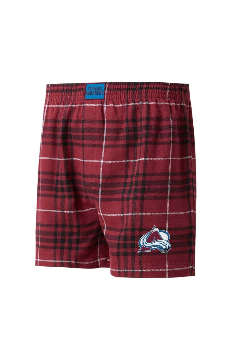 Men's Concepts Sport Burgundy/Black Colorado Avalanche Concord Flannel Boxers, Main, color, Burgundy