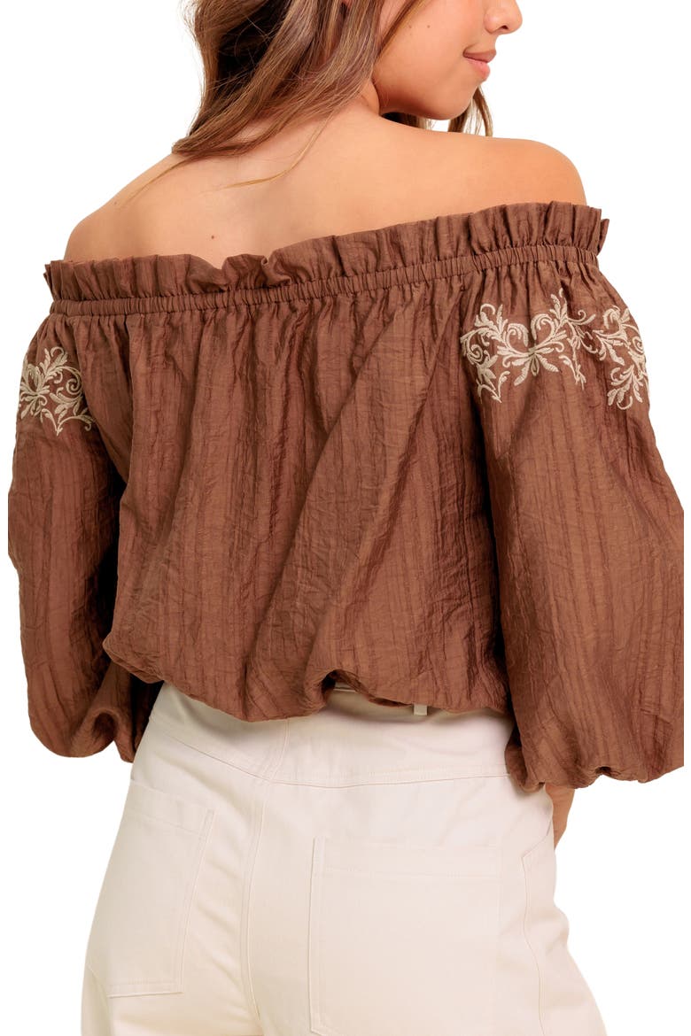 Off The Shoulder Top, Alternate, color, BROWN
