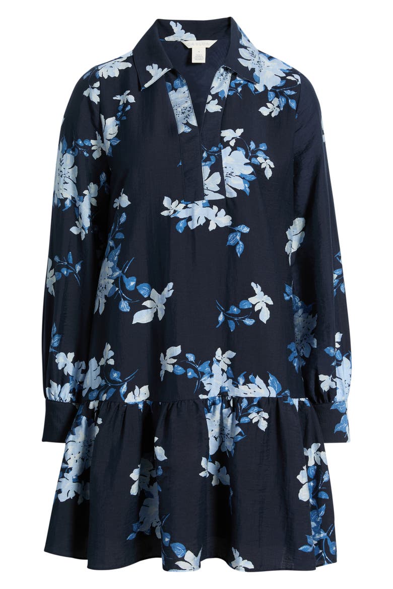 Tiered Minidress, Alternate, color, NAVY- BLUE ALLIE FLORAL