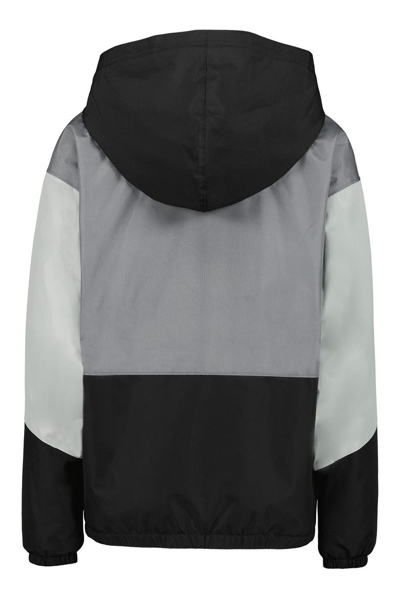 Kids' Manataug Hooded Water Repellent Windbreaker, Alternate, color, BLACK