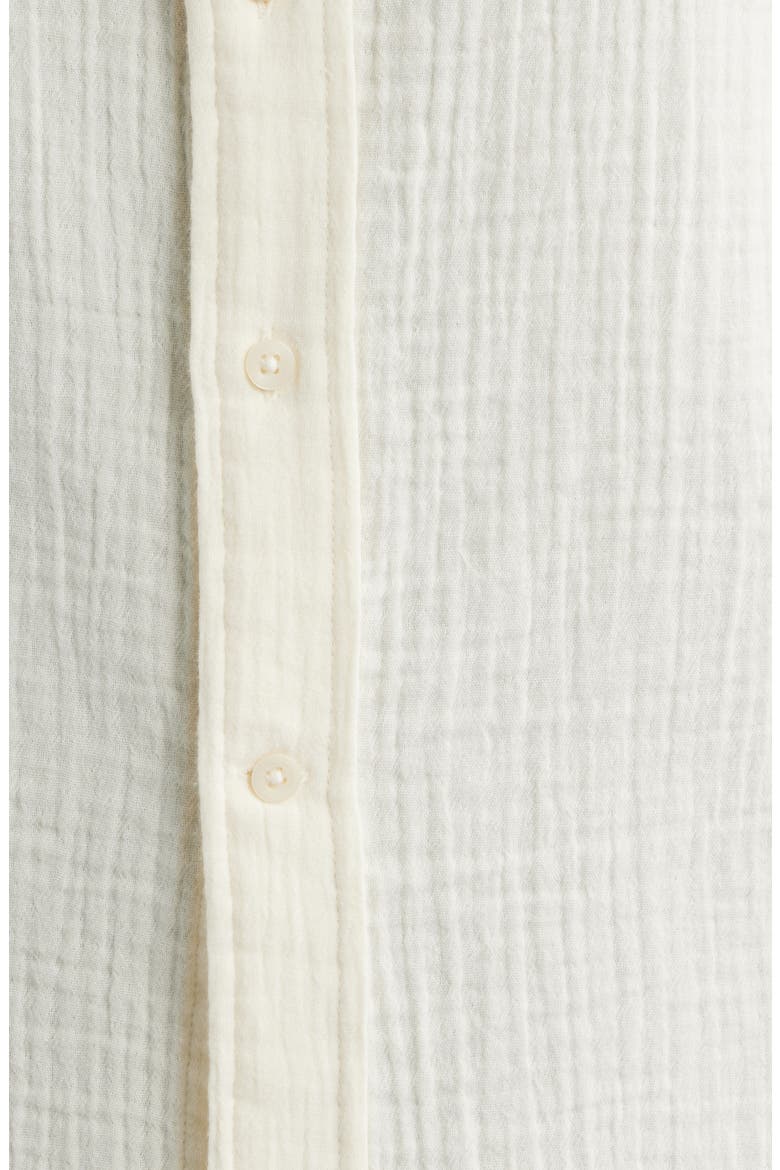 Duo Gauze Short Sleeve Cotton Button-Up Shirt, Alternate, color, IVORY EGRET