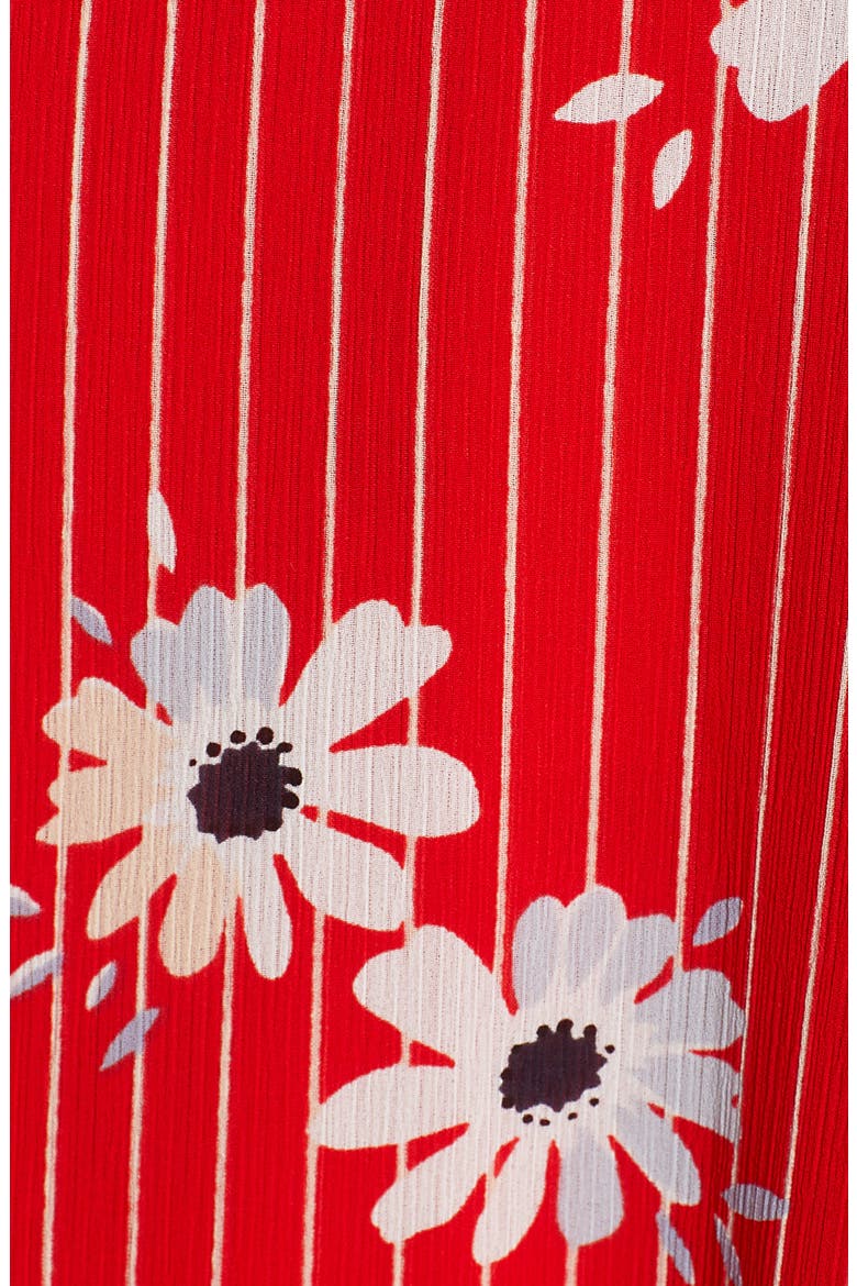 Daisy Society Button Faux Wrap Dress, Alternate, color, RETRO STRIPE LIPSTICK RED