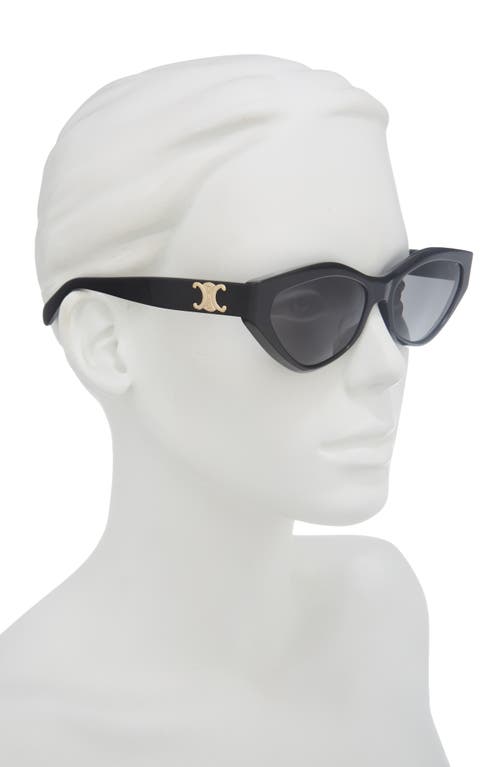 Celine Triomphe 17 56mm Cat Eye Sunglasses In Black