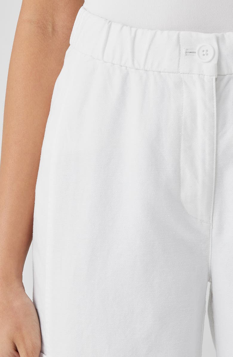 Eileen Fisher Lantern Cargo Stretch Cotton & Hemp Ankle Pants, Alternate, color, White