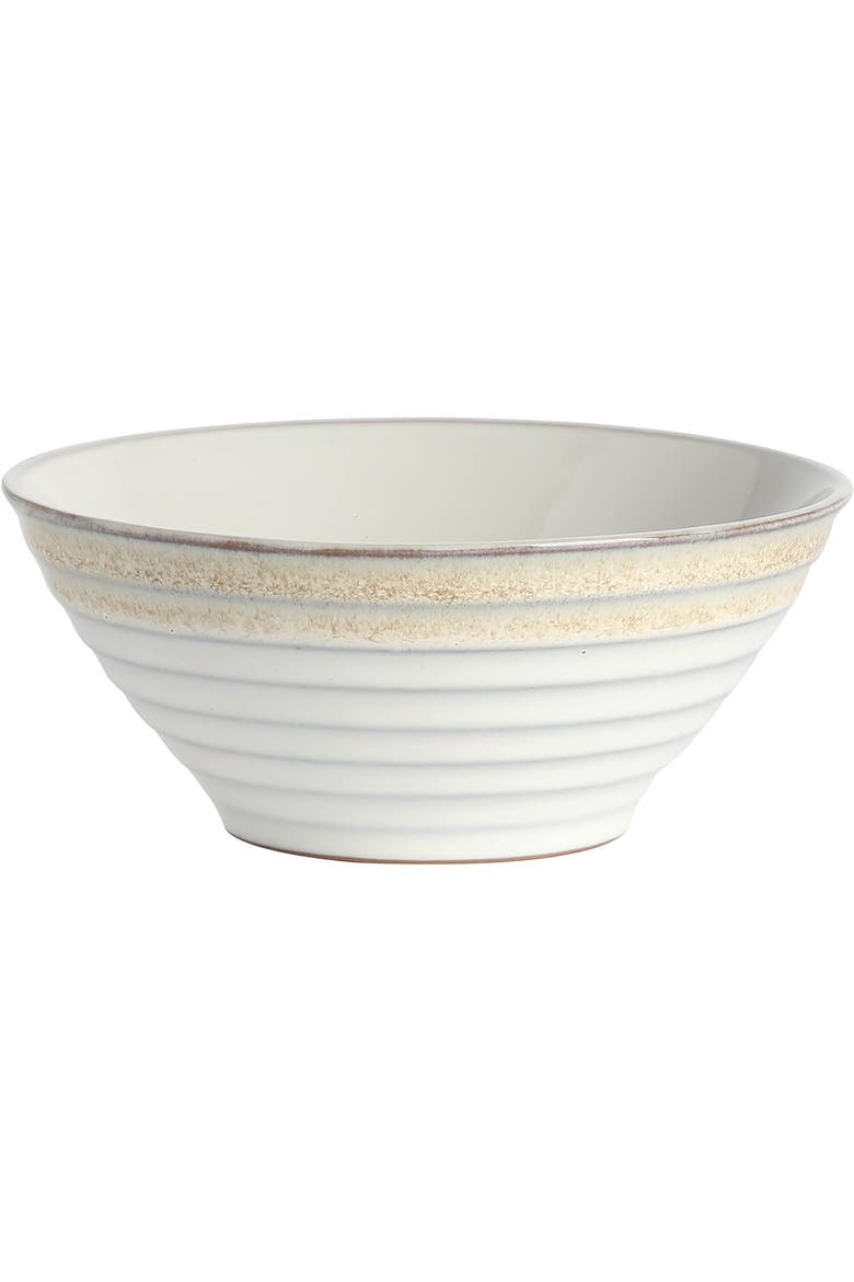 Spiral Embossed 16 Piece Stoneware Dinnerware Set, Alternate, color, White