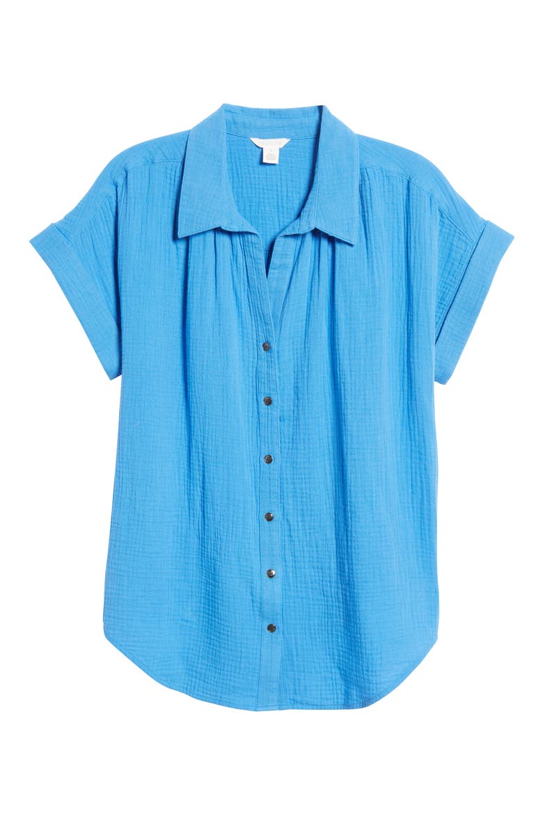 Cotton Camp Shirt, Alternate, color, BLUE PALACE
