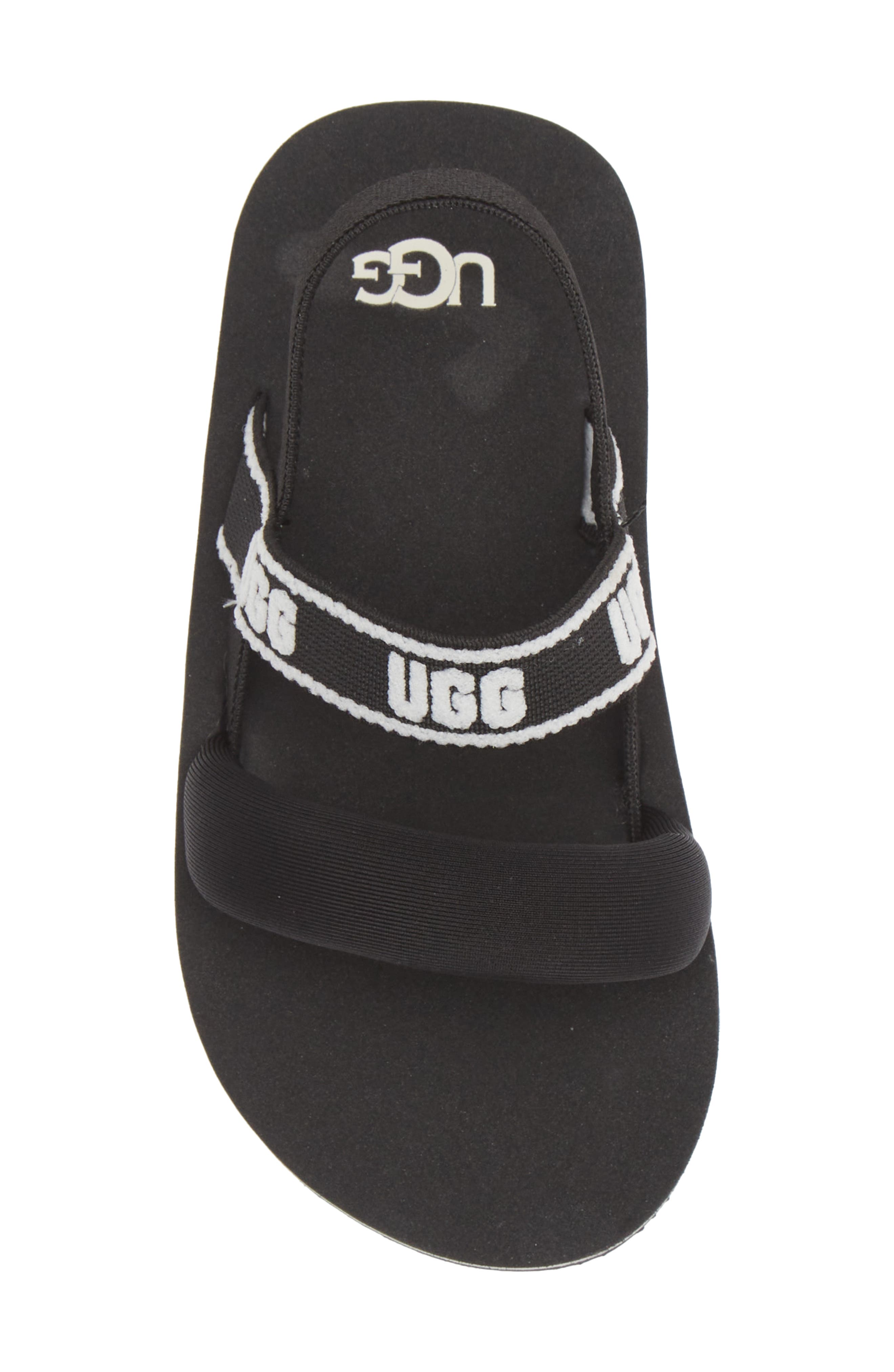 UGG<sup>®</sup> Kids' Zuma Logo Slingback Sandal, Alternate, color, Black