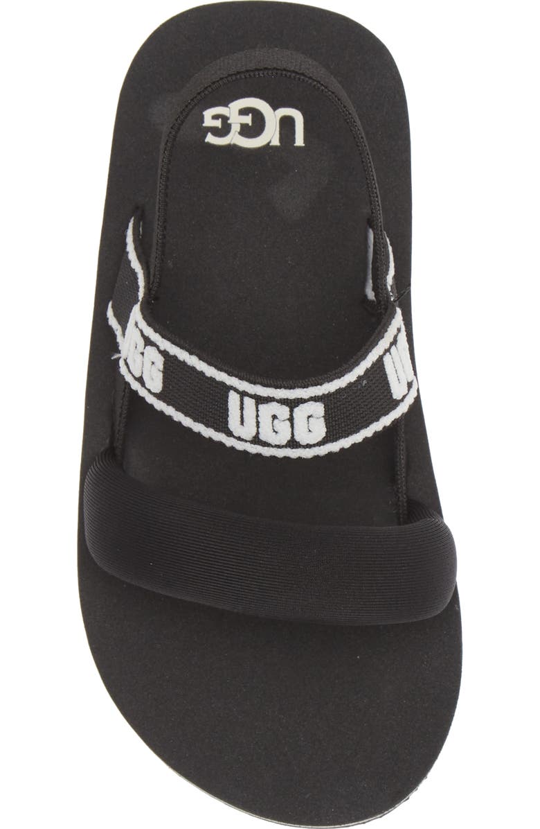 UGG<sup>®</sup> Kids' Zuma Logo Slingback Sandal, Alternate, color, Black