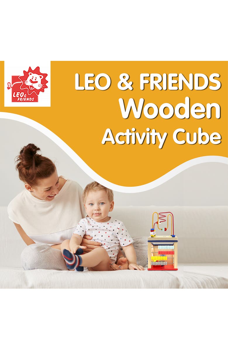 Leo & Friends Wooden Activity Toy for 1, 2 Year-Old-Girls, Alternate, color, Red