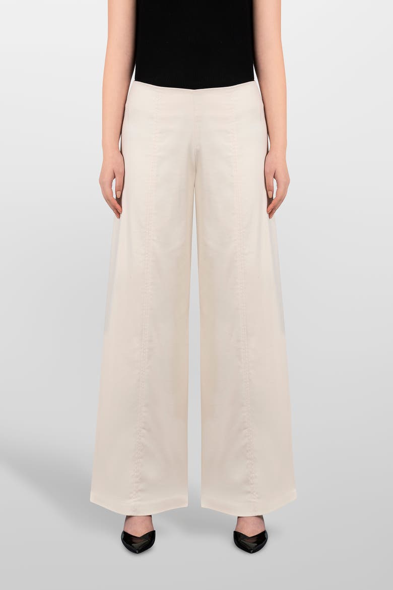 Drill Palazzo Pants, Main, color, Beige