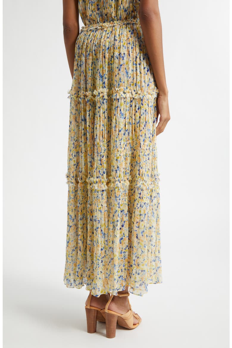 Virginie Floral Silk Maxi Skirt, Alternate, color, DAFFODIL