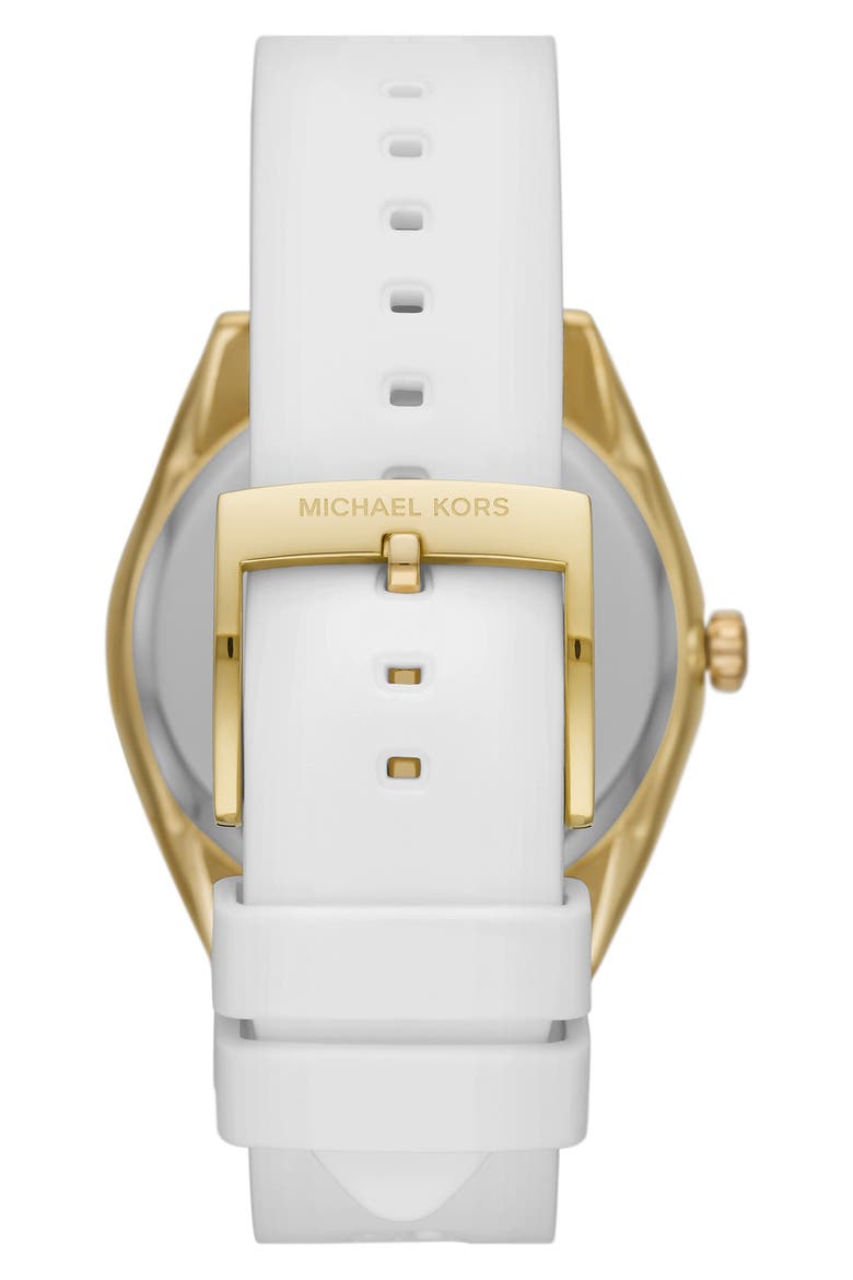 Janelle Quartz Silicone Strap Watch, 42mm, Alternate, color, GOLD