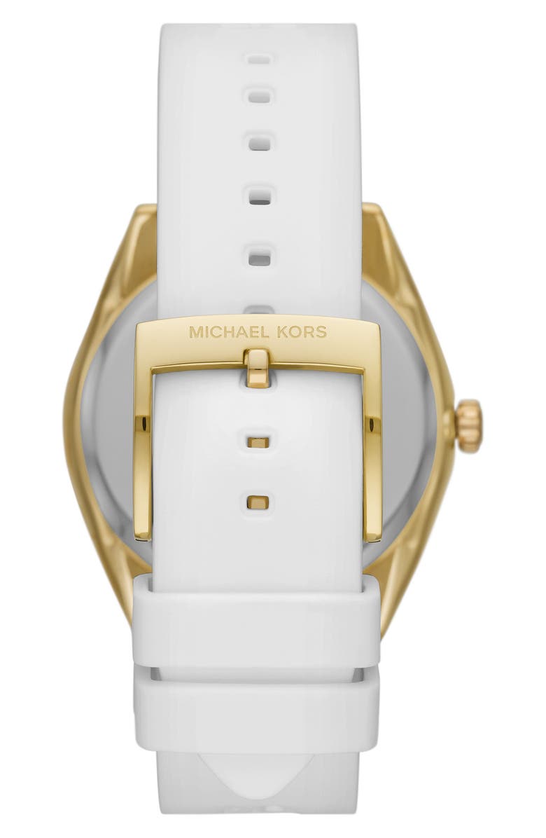 MICHAEL Michael Kors Michael Kors Janelle Quartz Silicone Strap Watch, 42mm, Alternate, color, Gold