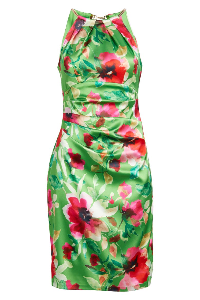 Floral Print Minidress, Alternate, color, GREEN MULTI