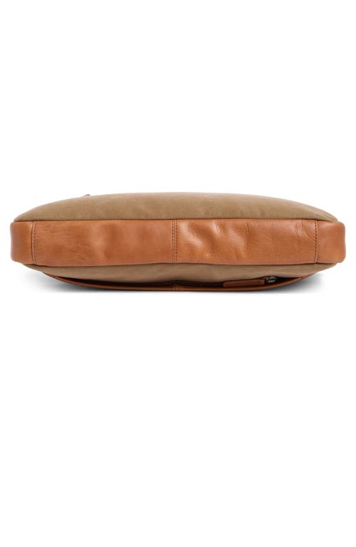 Johnston & Murphy Antique Cotton Canvas & Leather Briefcase In Camel