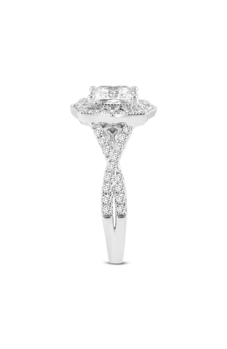 LuvMyJewelry Milena 14K White Gold Princess Cut Lab Grown Diamond Halo Engagement Ring - 2.45 Ct, Alternate, color, 14K White Gold