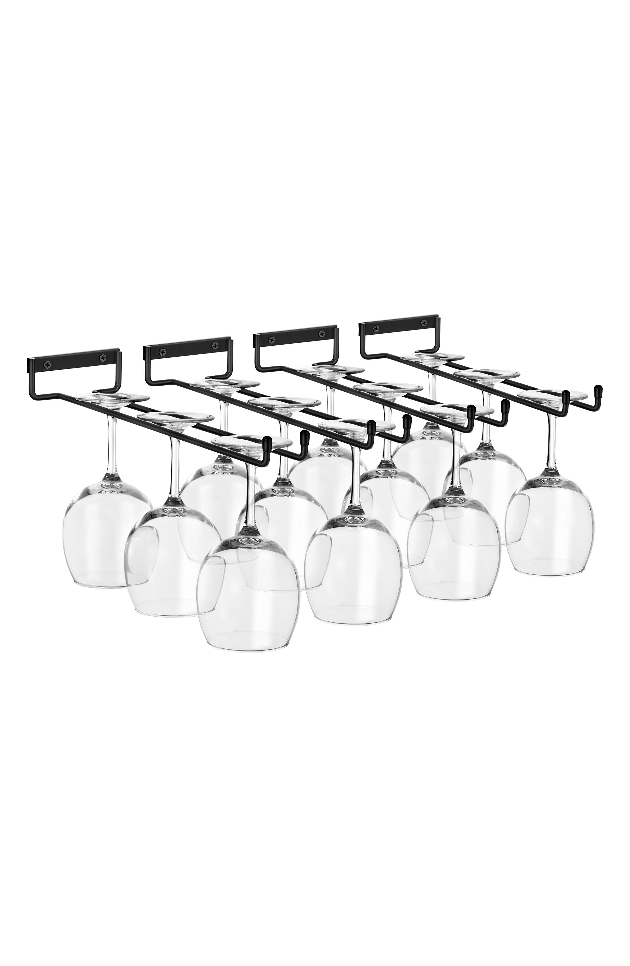 Set of 4 Wall Mounted Wine Glass Racks