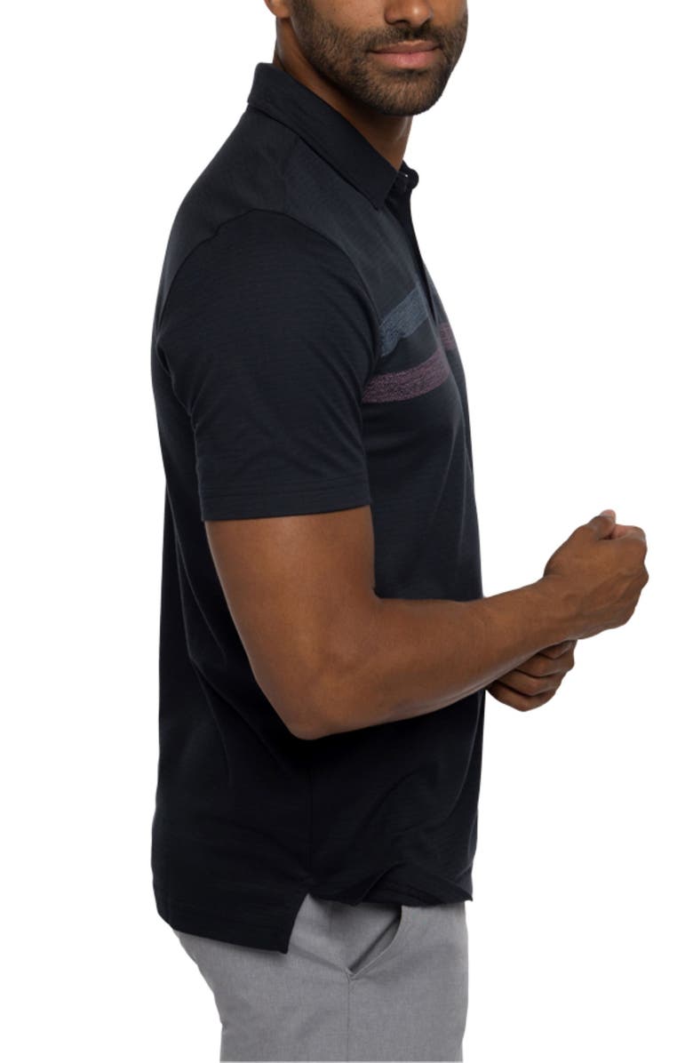 TravisMathew Guided Tour Stripe Polo, Alternate, color, Black