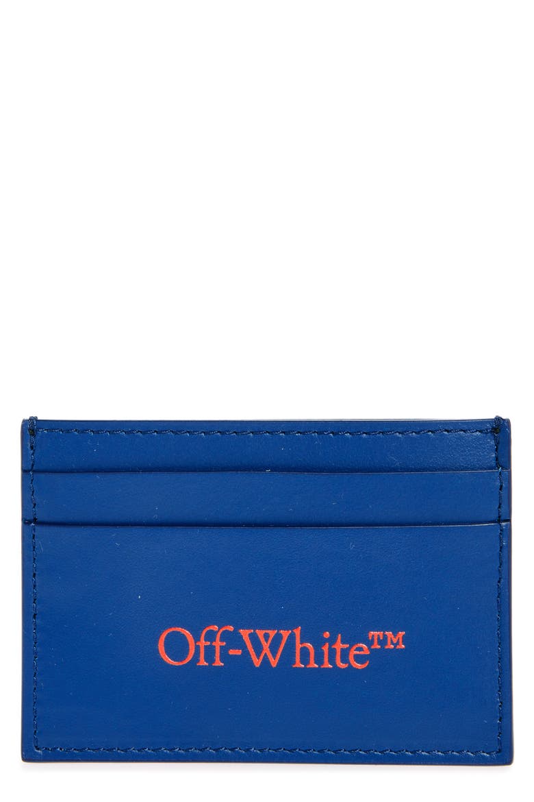 Bookish Leather Card Case, Main, color, BLUE - RED