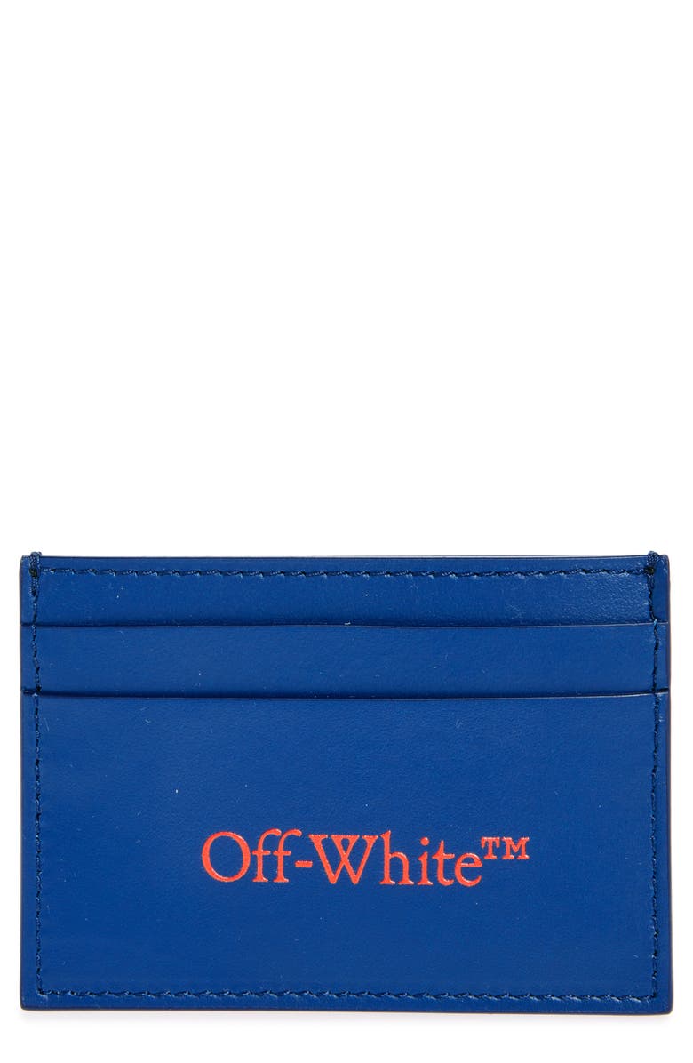 Off-White Bookish Leather Card Case, Main, color, Blue - Red