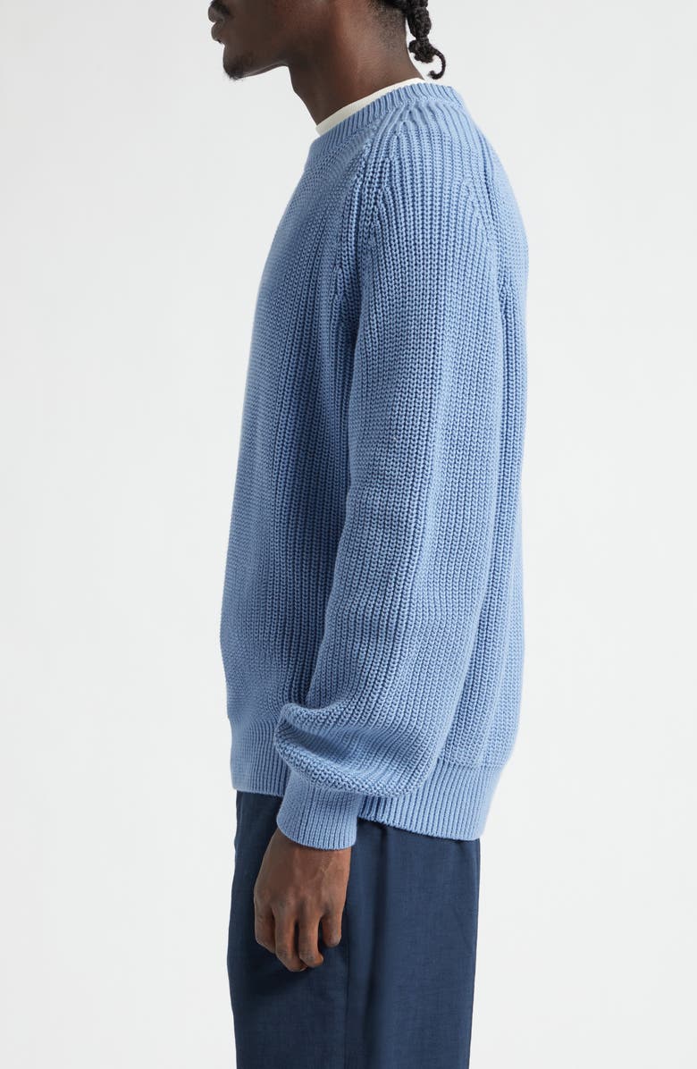 PALMES Fisherman Stitch Cotton Sweater, Alternate, color, Baby Blue
