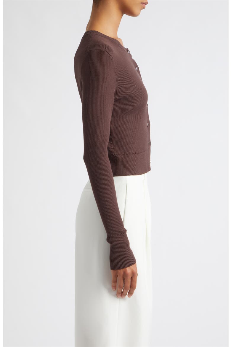Zoe Cropped Cardigan, Alternate, color, ESPRESSO