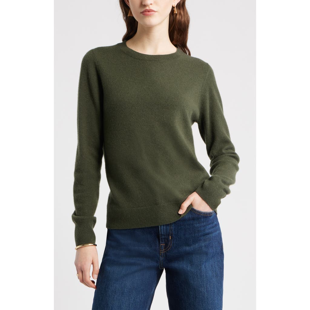 Nordstrom Cashmere Crewneck Sweater In Green