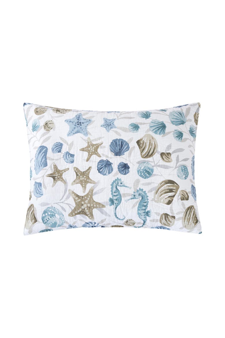 Coastal Shell Bedding Quilt Collection Sets, Alternate, color, Blue