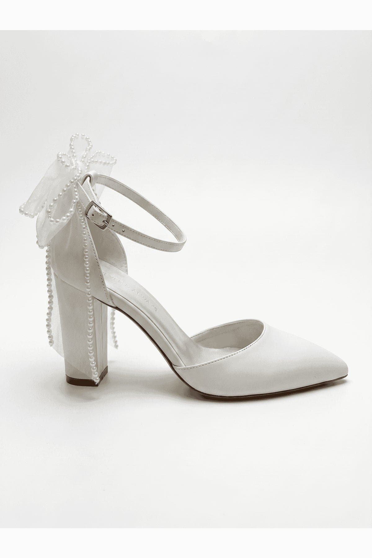 Forever & Always Shoes Elvienne Pointed Toe Block Heel Bridal Sandal, Alternate, color, 