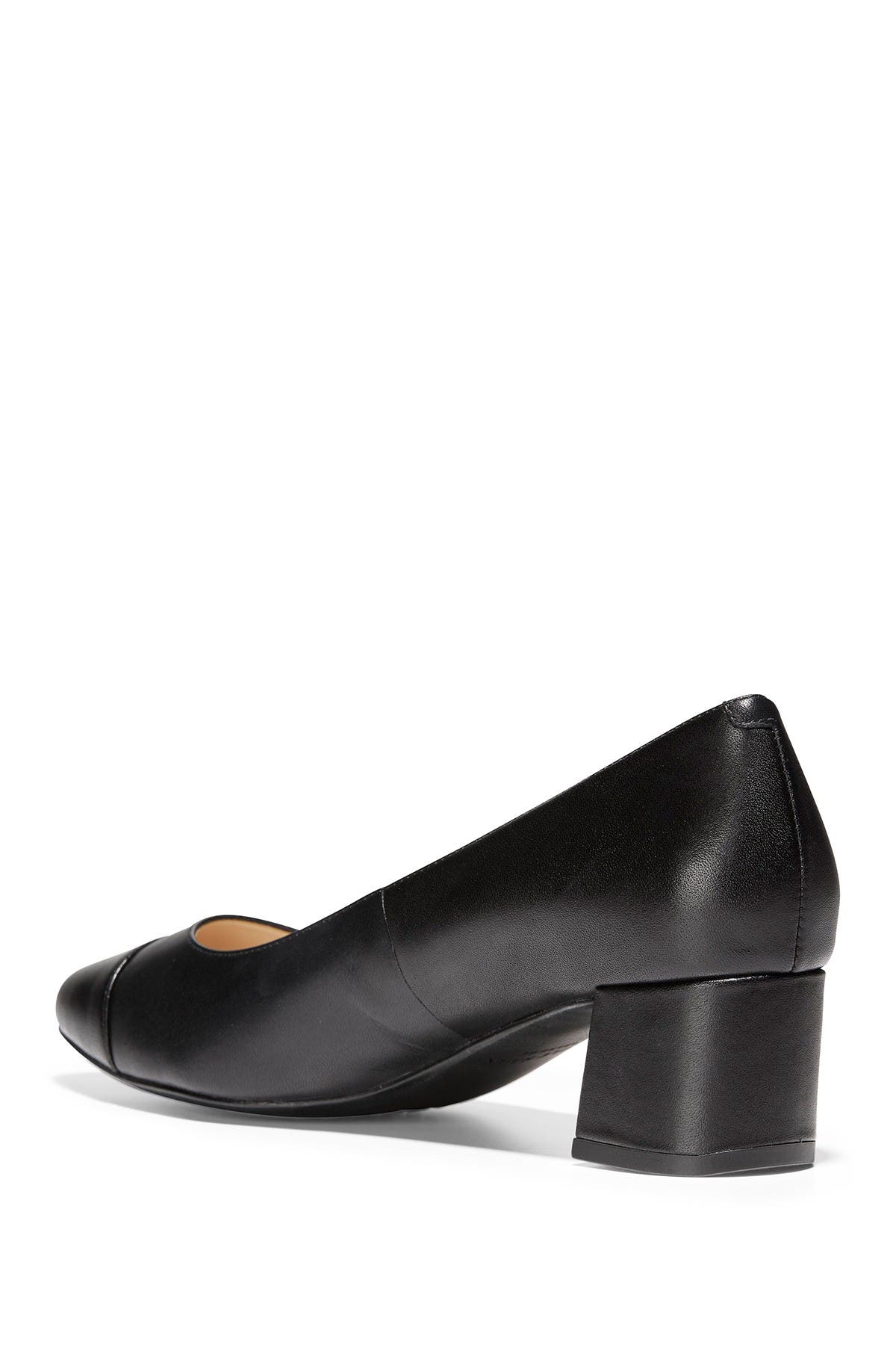 Cole Haan The Go-To Waterproof Block Heel Pump - Wide Width Available, Alternate, color, Black Leat