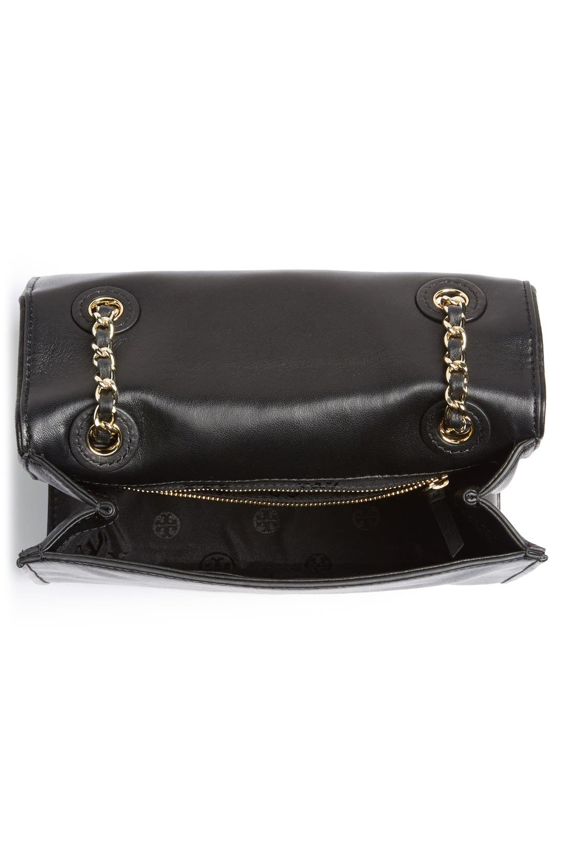 'Medium Fleming' Leather Shoulder Bag, Alternate, color, BLACK