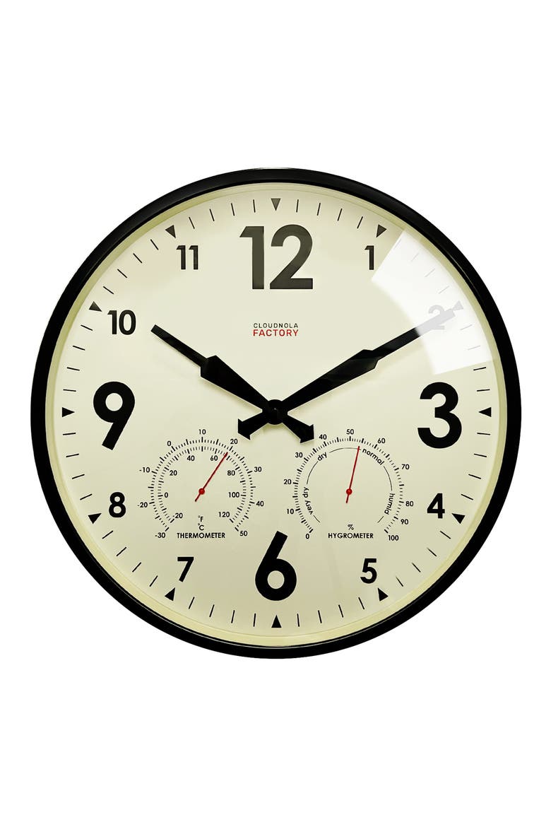 Factory Outdoor Wall Clock & Weather Station (Nordstrom Exclusive