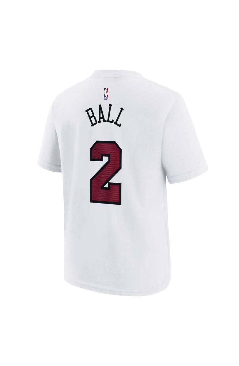Nike Youth Nike Lonzo Ball White Chicago Bulls 2022/23 City Edition Name & Number T-Shirt, Alternate, color, 