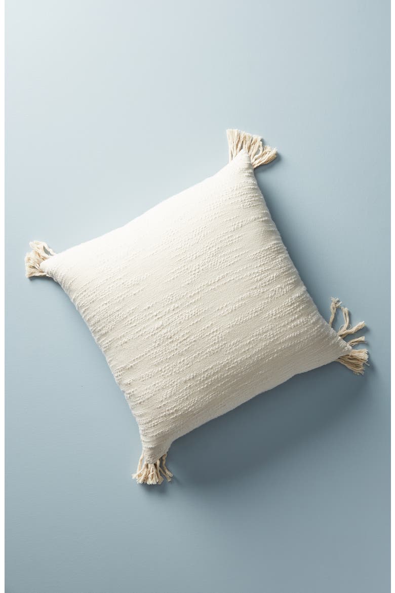 Anthropologie Textured Nayeli Square Accent Pillow, Alternate, color, CREAM