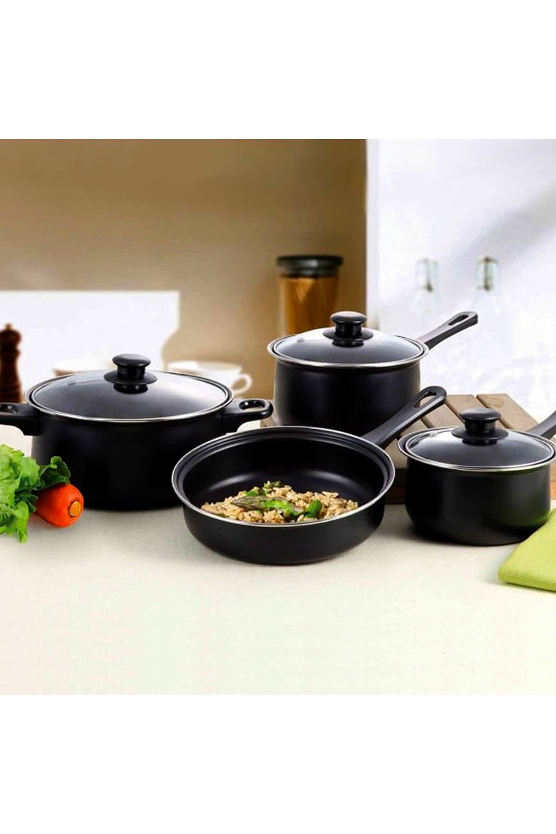 Chef Du Jour 7 Piece Carbon Steel Nonstick Cookware Set, Alternate, color, Black