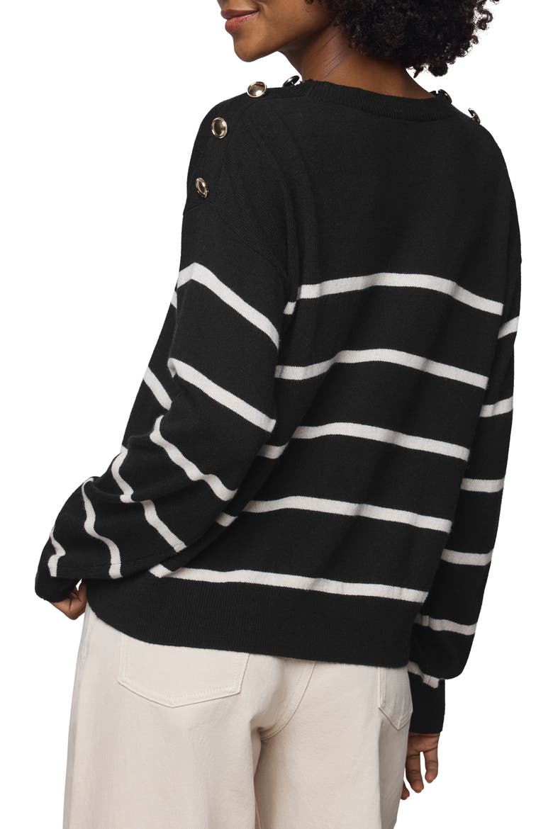Stephanie Stripe Sweater, Alternate, color, BLACK/ PALE OAK